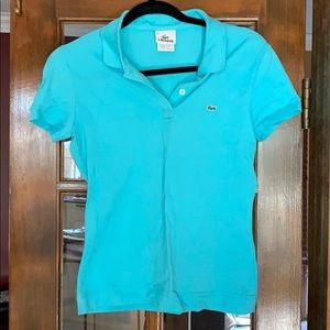 Women’s Lacoste aqua blue polo